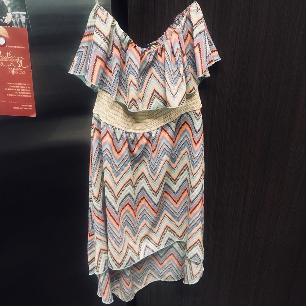 Strapless high low boho dress!